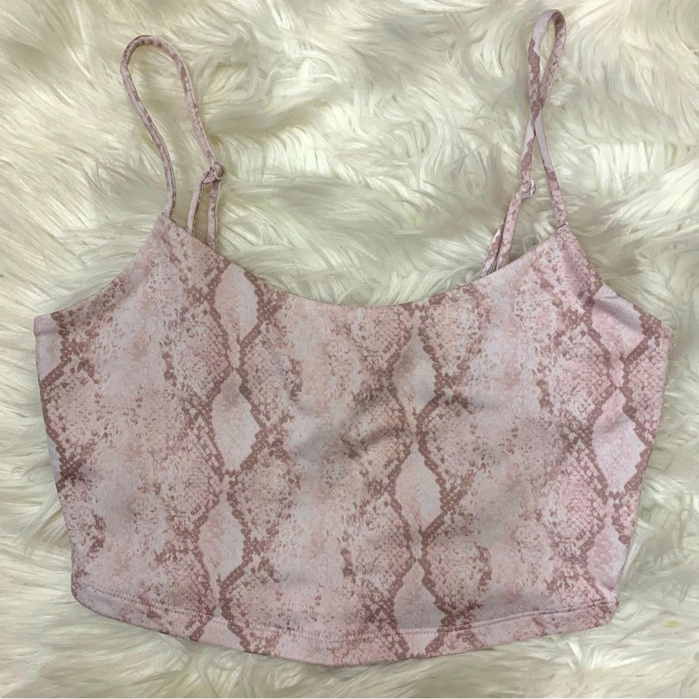 Forever 21 Pink Snake Print Crop Top